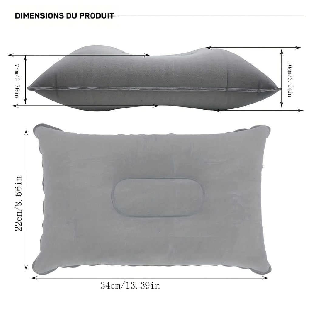 Oreiller gonflable, 4 coloris, mise en situation
