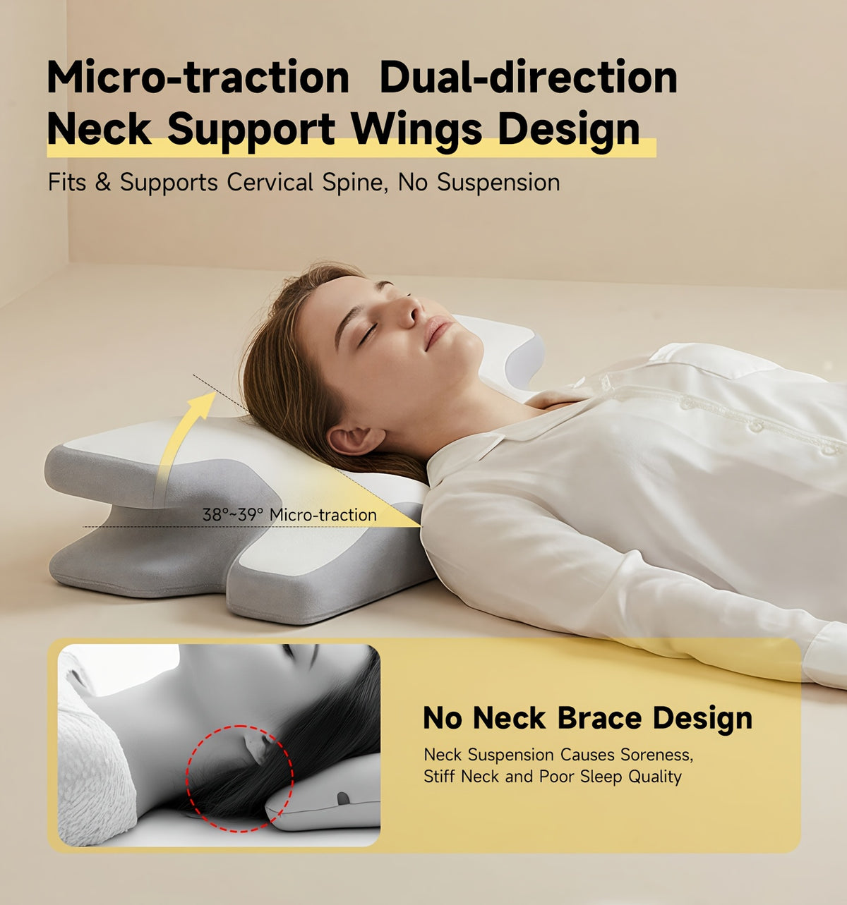 Oreiller à mémoire de forme, fermeté souple, visuel produit