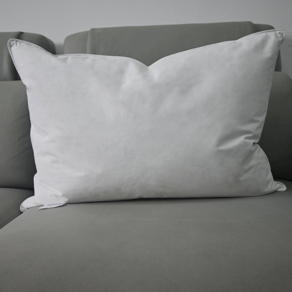 Oreiller en plume, 50 × 91 cm, fermeté souple, housse en 100 % coton