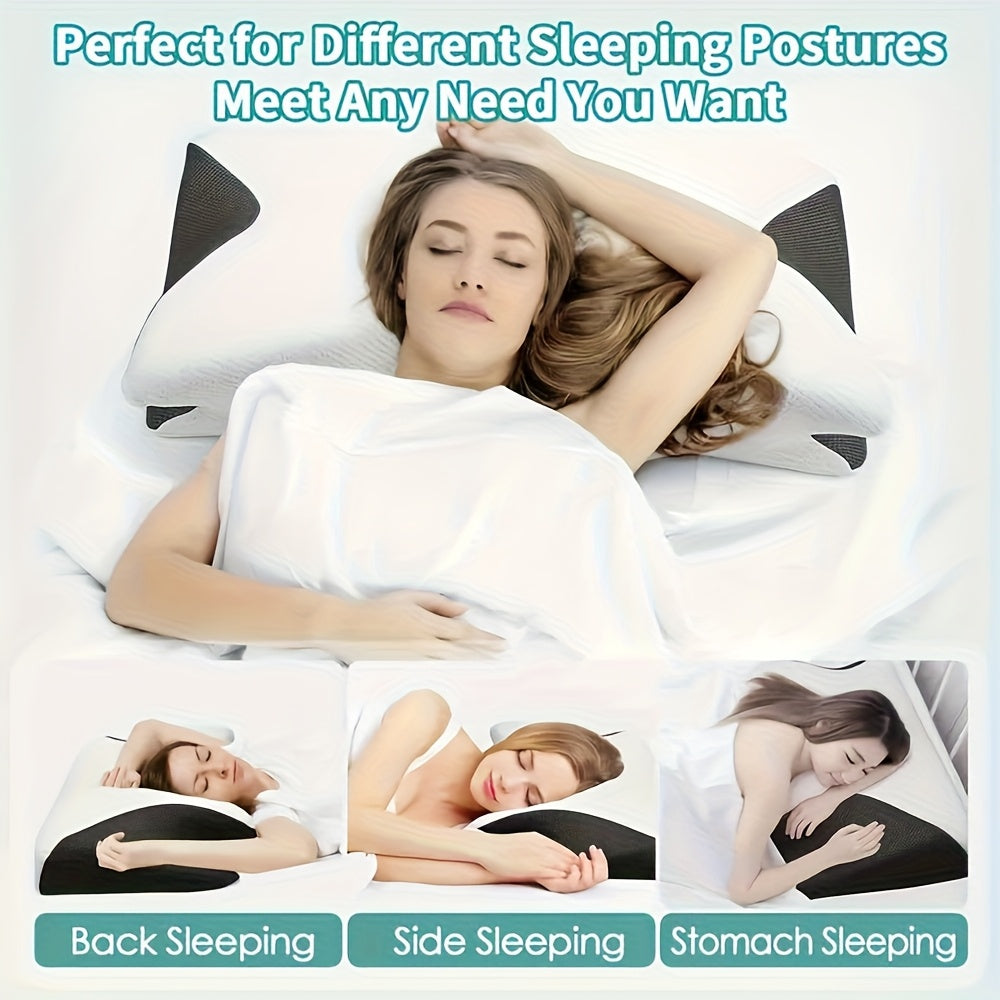 Oreiller cervical papillon en mousse moulée, housse lavable
