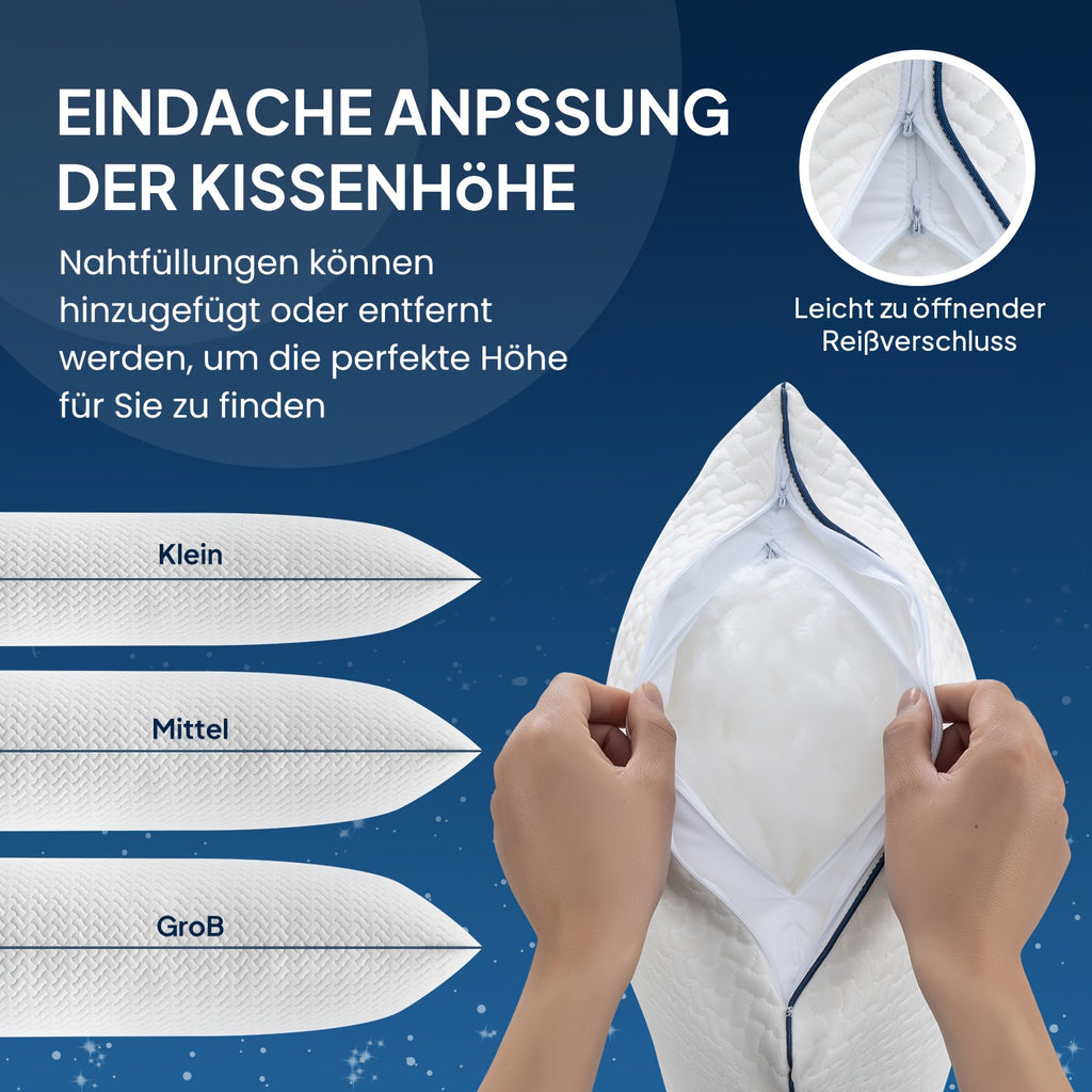 Oreiller, 40 × 80 cm, fermeté medium, housse en 100 % polyester