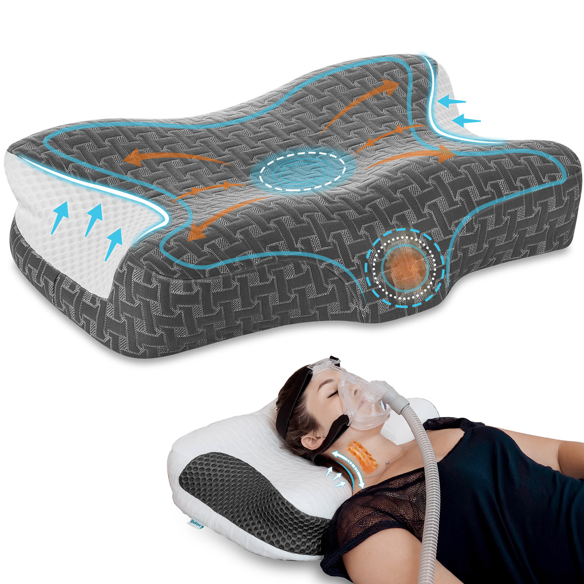 Oreiller à mémoire de forme cervical (18)