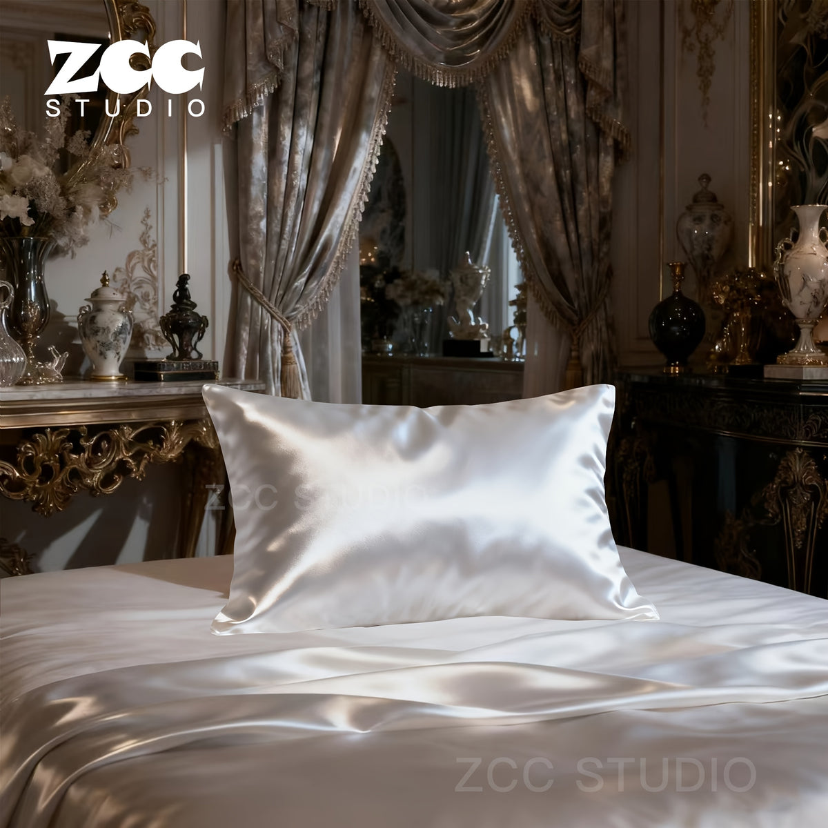 Taie d'oreiller en satin, 50 × 75 cm
