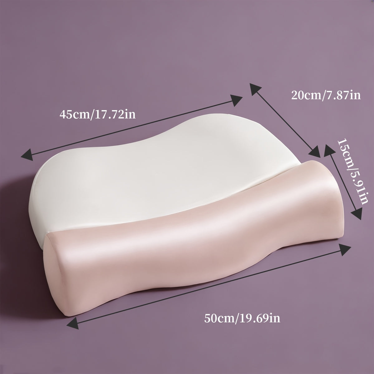 Oreiller cervical, 15 × 50 cm, gros plan sur la matière