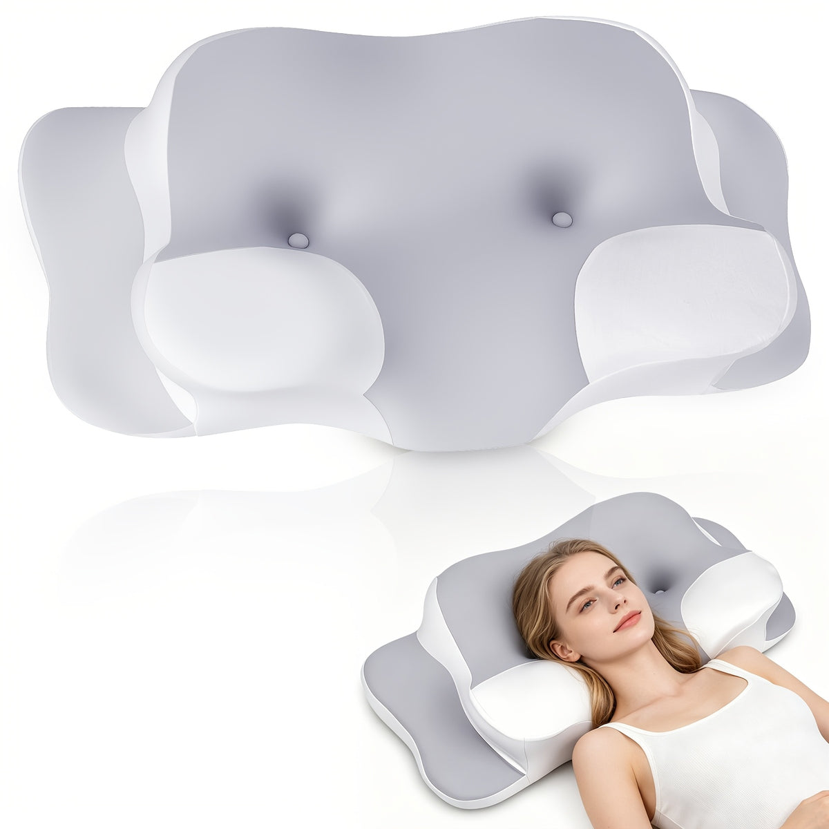 Oreiller : Oreiller cervical, 58 × 30 cm